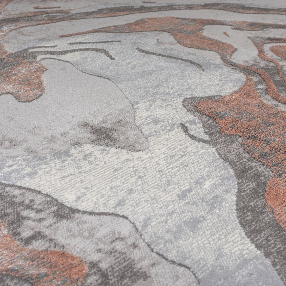 TEPPICH Marmor-Design, metallisch OUSE JOY, Rosa-Grau 60x230 cm - Rosa, Textil (60/230cm) - KADIMA DESIGN