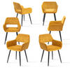 ARMLEHNSTUHL-SET 6 Stück in Eisen Cord - Gelb, Metall (56/78/56cm) - Meubles Cosy