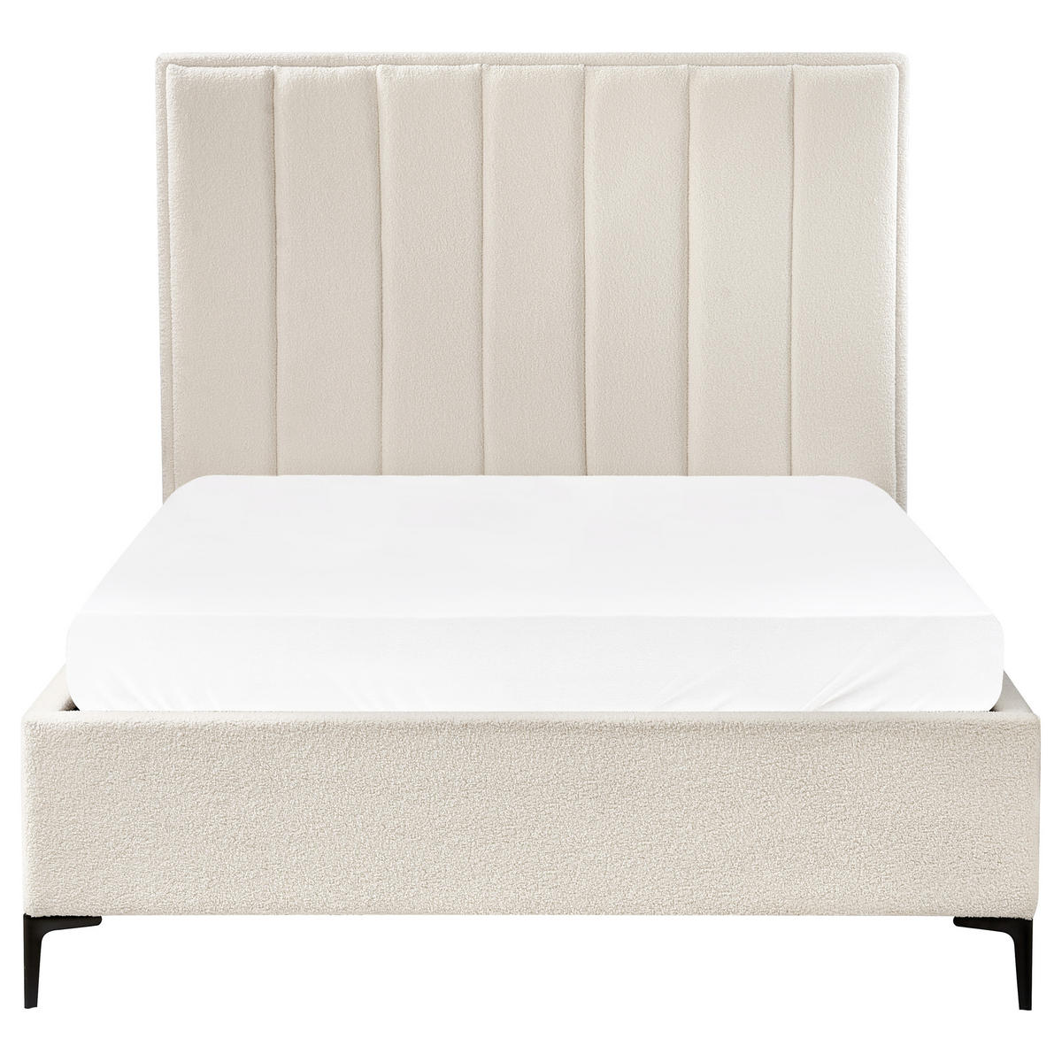 POLSTERBETT 140x200 cm Weiß Sezanne - Creme, Textil (140/200cm) - Beliani