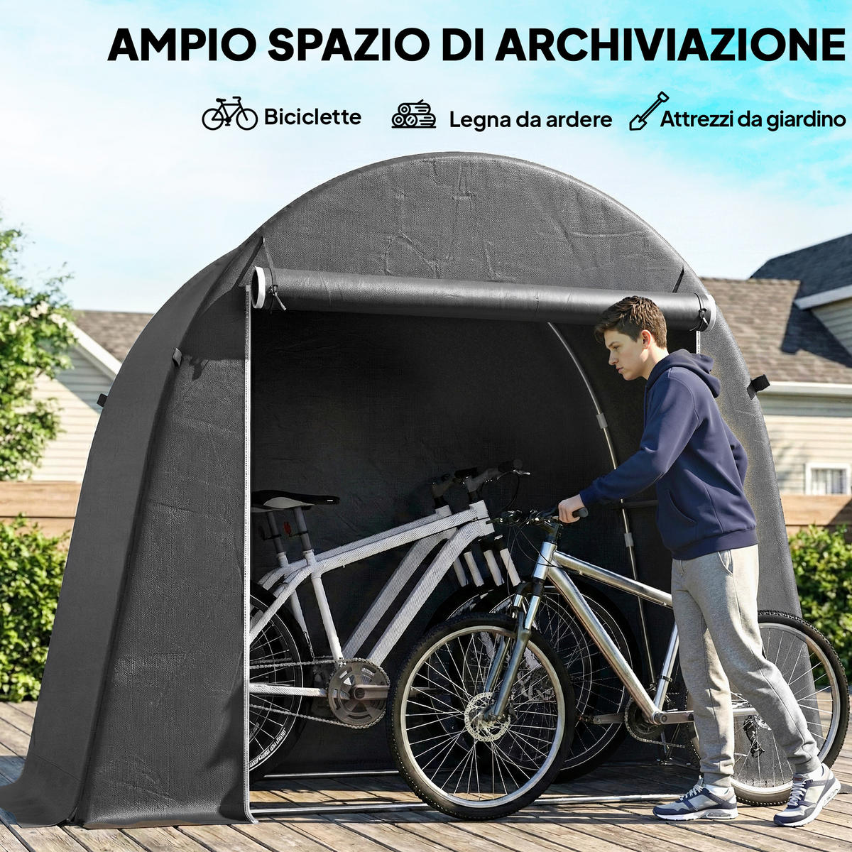 CARPORT Dunkelgrau 1 Stück - Dunkelgrau, Kunststoff (120/200/245cm) - GiPP