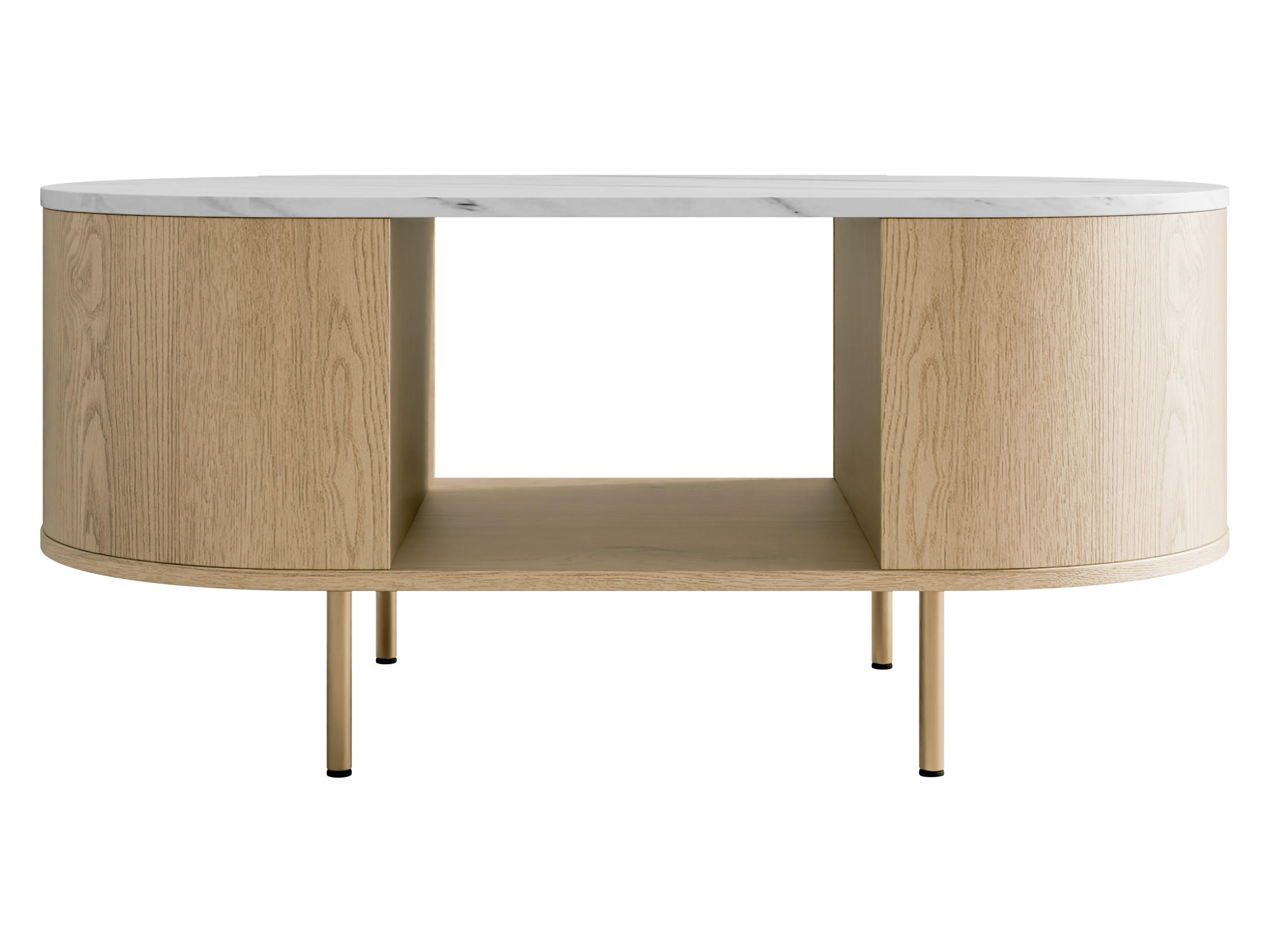 COUCHTISCH Lygrint - Eichefarben/Goldfarben, Holzwerkstoff/Metall (52/100/45cm) - MIRJAN24