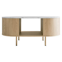 COUCHTISCH Lygrint - Eichefarben/Goldfarben, Holzwerkstoff/Metall (52/100/45cm) - MIRJAN24