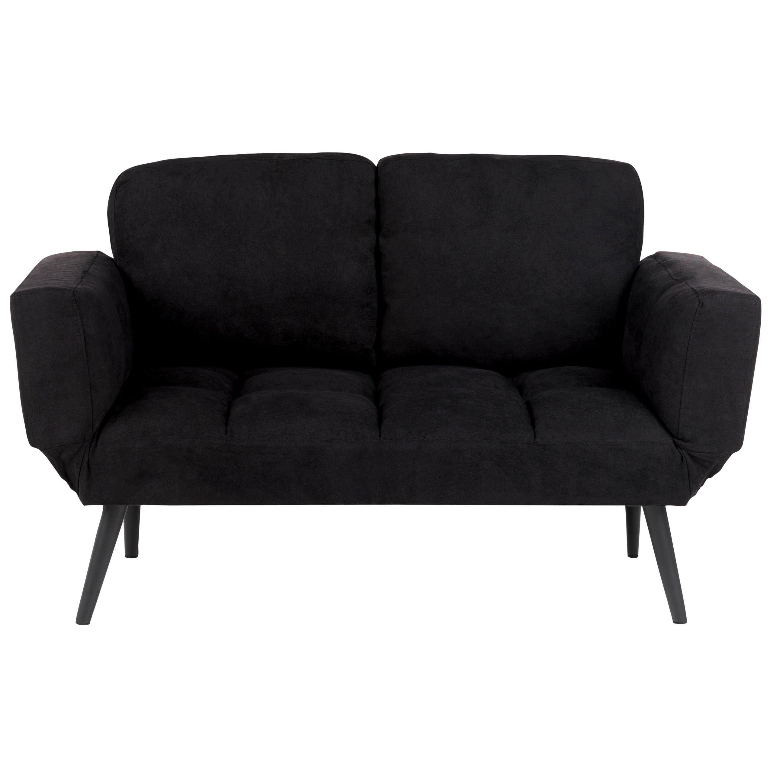 2-SITZER-SCHLAFSOFA schwarz Brekke - Schwarz, Textil (167/90/75cm) - Beliani
