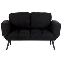 2-SITZER-SCHLAFSOFA schwarz Brekke - Schwarz, Textil (167/90/75cm) - Beliani