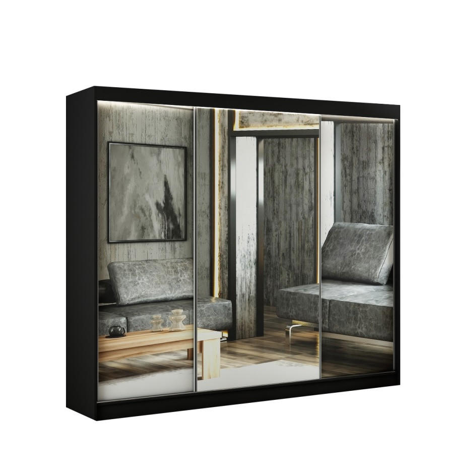 Margaret Hadas24 Schwebetürenschrank Schwarz 250x215x61 cm