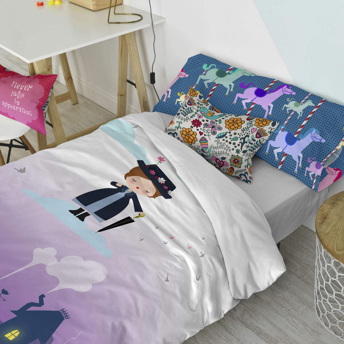 BETTBEZUG 2er-Set teiliges nanny 135/140x200 cm (standardgrösse) mehrfarbig - Multicolor, Textil (140/200cm) - Happy Friday