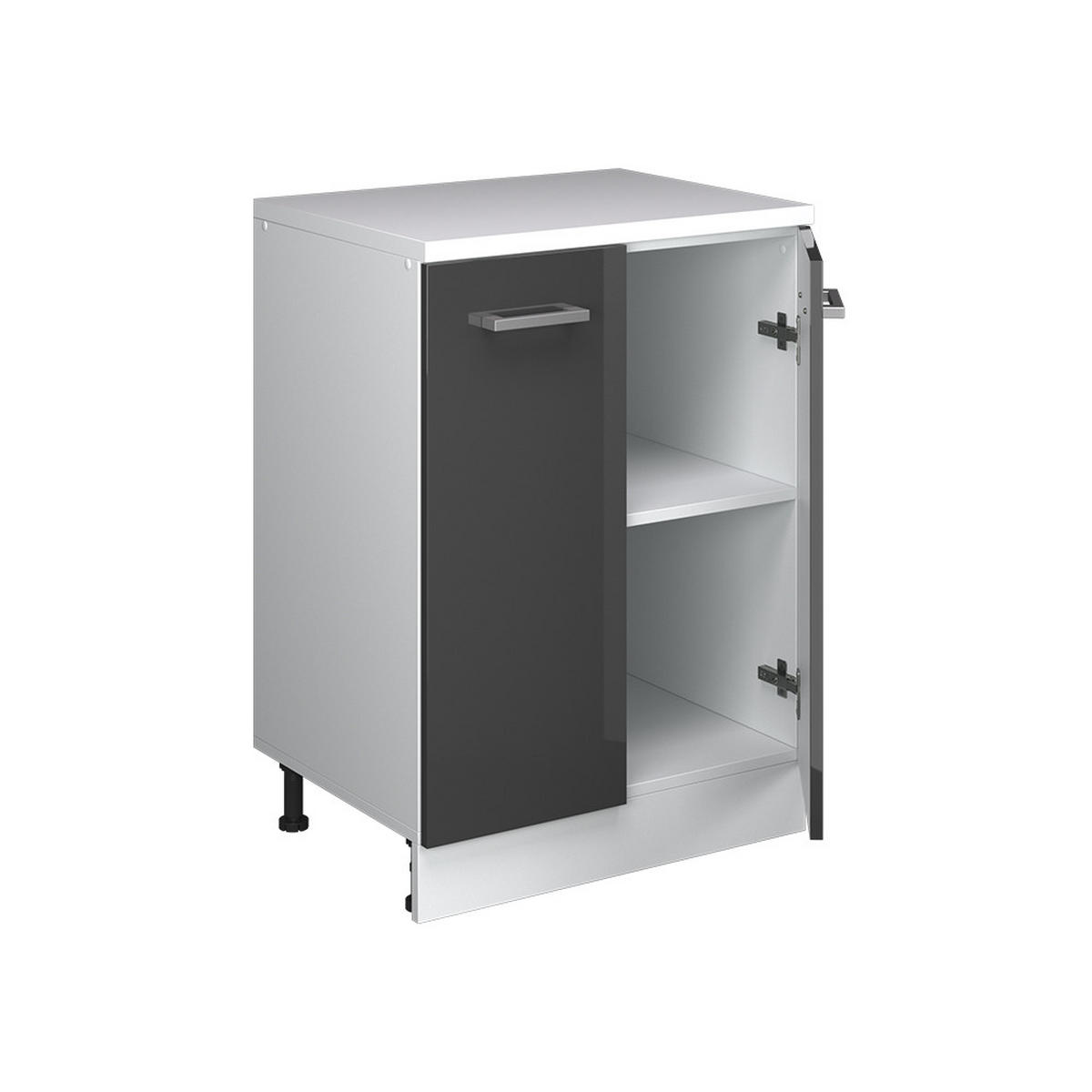 SKRINKA DO PODKROVIA Rion Antracit vysoký lesk 60 x 81.6 cm bez sklonu s 2 dverami - čierna s vysokým leskom, kompozitné drevo (60/83.8/46cm) - Vicco