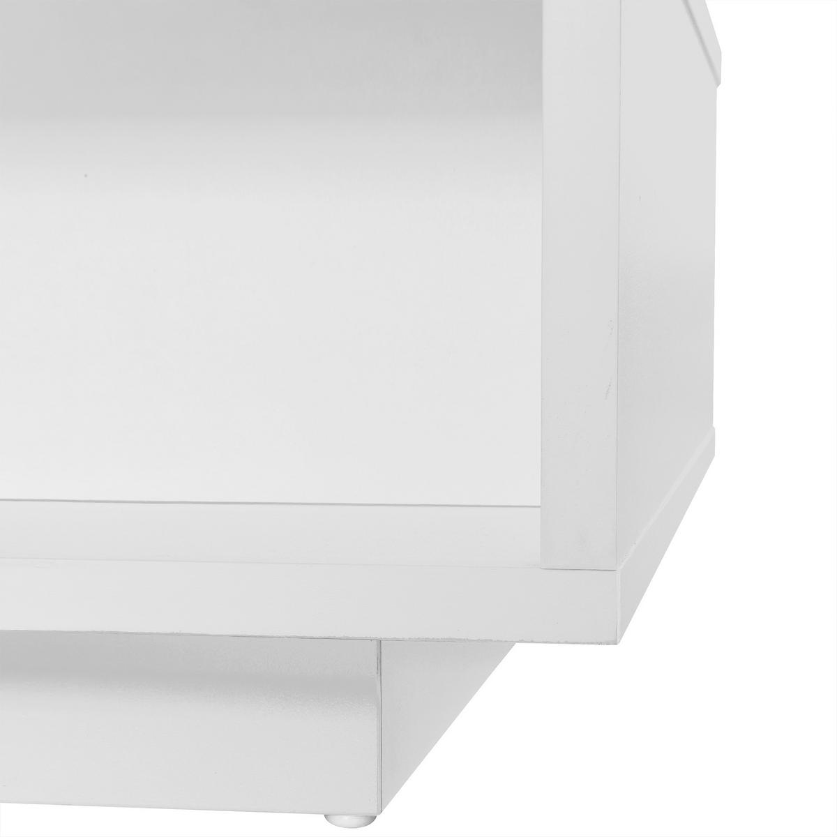 COUCHTISCH 95/50/42,5 cm weiß mit 4 Glasplatten und 2 Schubladen - Weiß, Holzwerkstoff (90/50/42.5cm) - OKWISH