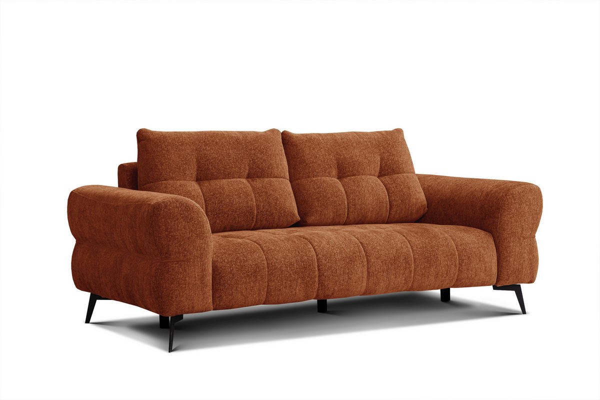 SOFA SALVINI 3-Sitzer, orange - Orange, Holz/Textil (237/88/99cm) - Courtois Laville