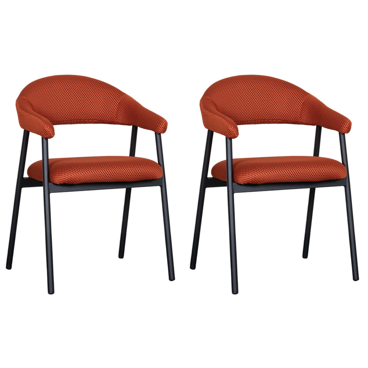 ESSZIMMERSTUHL Amaze Orange 54/54/80 cm 2er-Set - Orange, Textil (54/80/54cm) - LABEL51