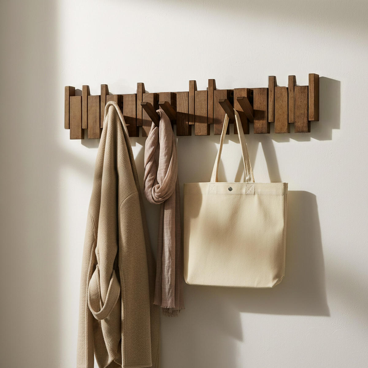 GARDEROBENLEISTE PORTE Nussbraun - 80 x 15 cm - Dunkelbraun, Holz (80/15/3.5cm) - Home Deluxe