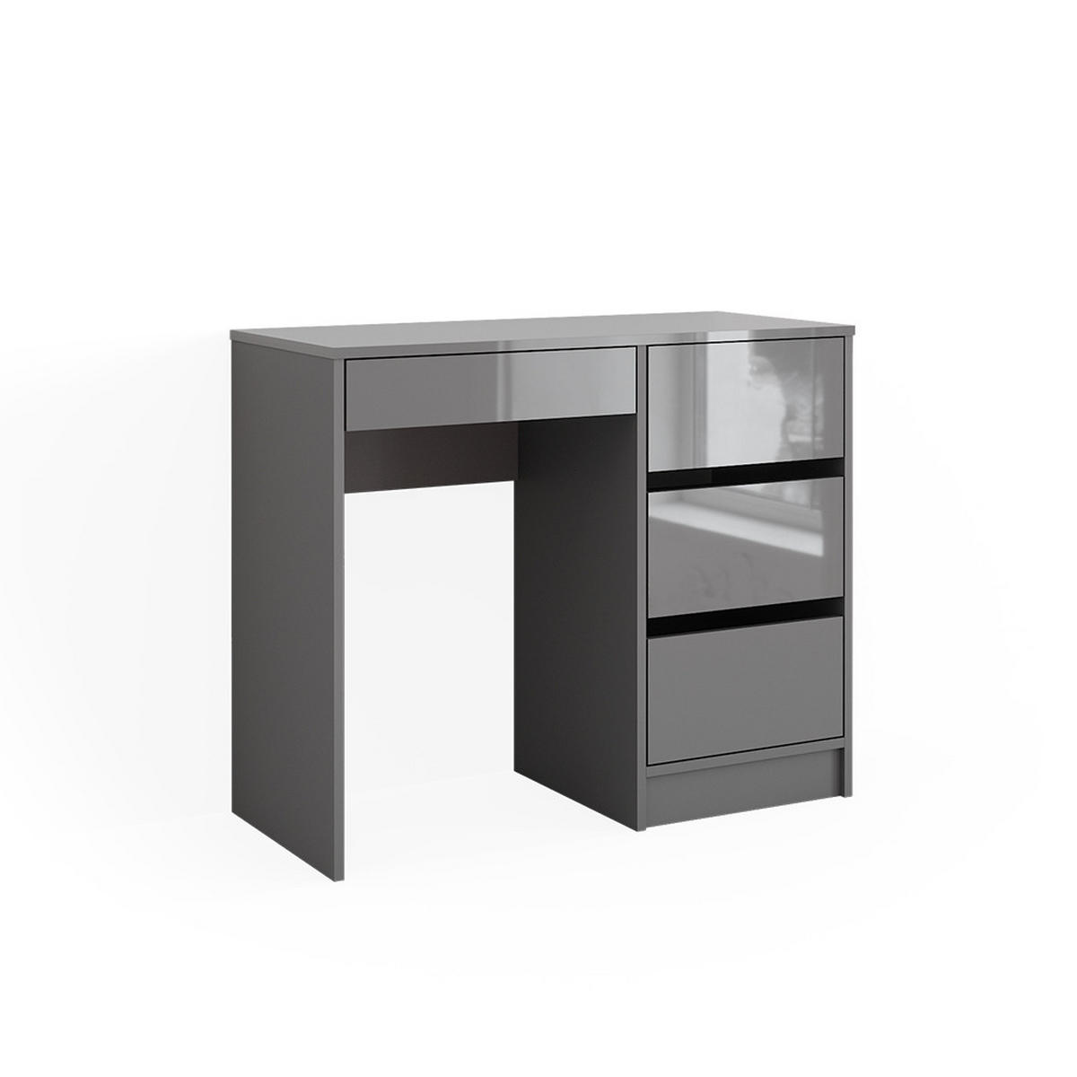SCHREIBTISCH Sherry Grau 90 cm mit 4 Schubladen - Grau, Holzwerkstoff (40/90/75cm) - Vicco