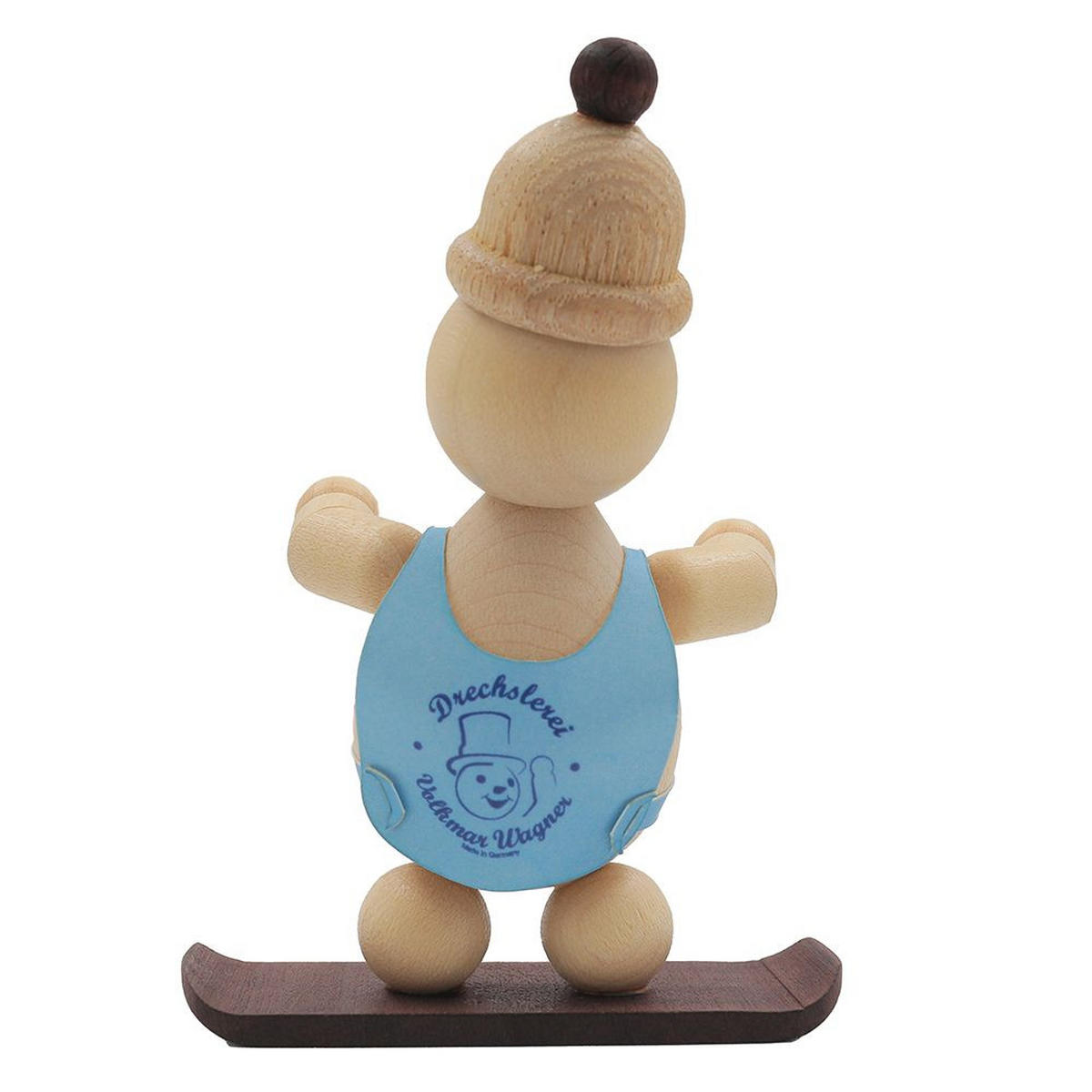 HOLZFIGUR Schneemann Junior Skianfänger mit Snowboard stehend 9 cm - Multicolor, Holz (8/1/0.1cm)