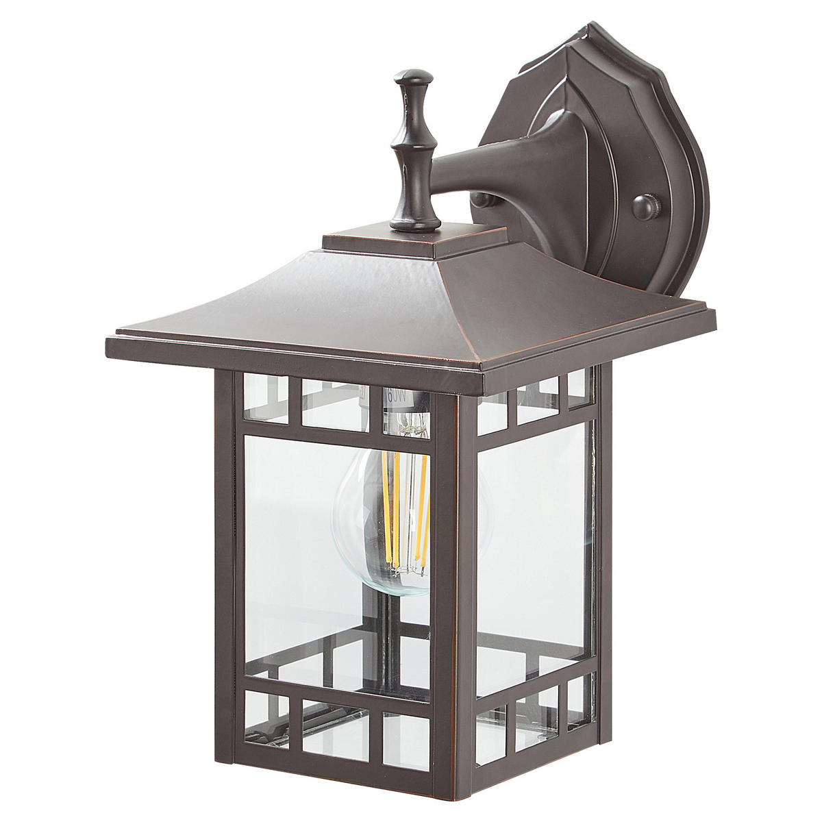 AUSSENWANDLEUCHTE Heriot 21/17/28 cm - Schwarz, Metall (17/28/21cm) - Beliani