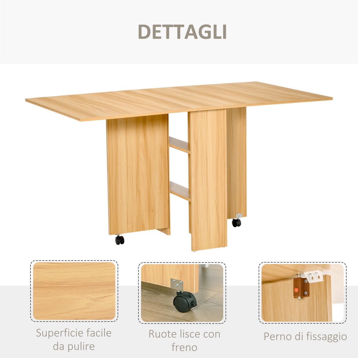 ESSTISCH Naturholz 1 Stück - Beige, Metall (140/80/74cm) - GiPP