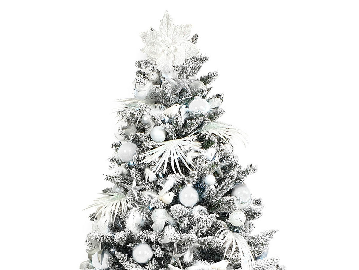 LAALU CHRISTBAUMKUGEL-SET 139 Stück in Luxusbox POLAR WHITE für Weihnachtsbaum 240-270 cm - Silberfarben/Weiß, Kunststoff/Textil (55/50/75cm) - LAALU