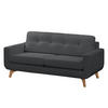 2-SITZER SOFA - Strukturstoff - Grau, Textil (178/88/90cm) - home24