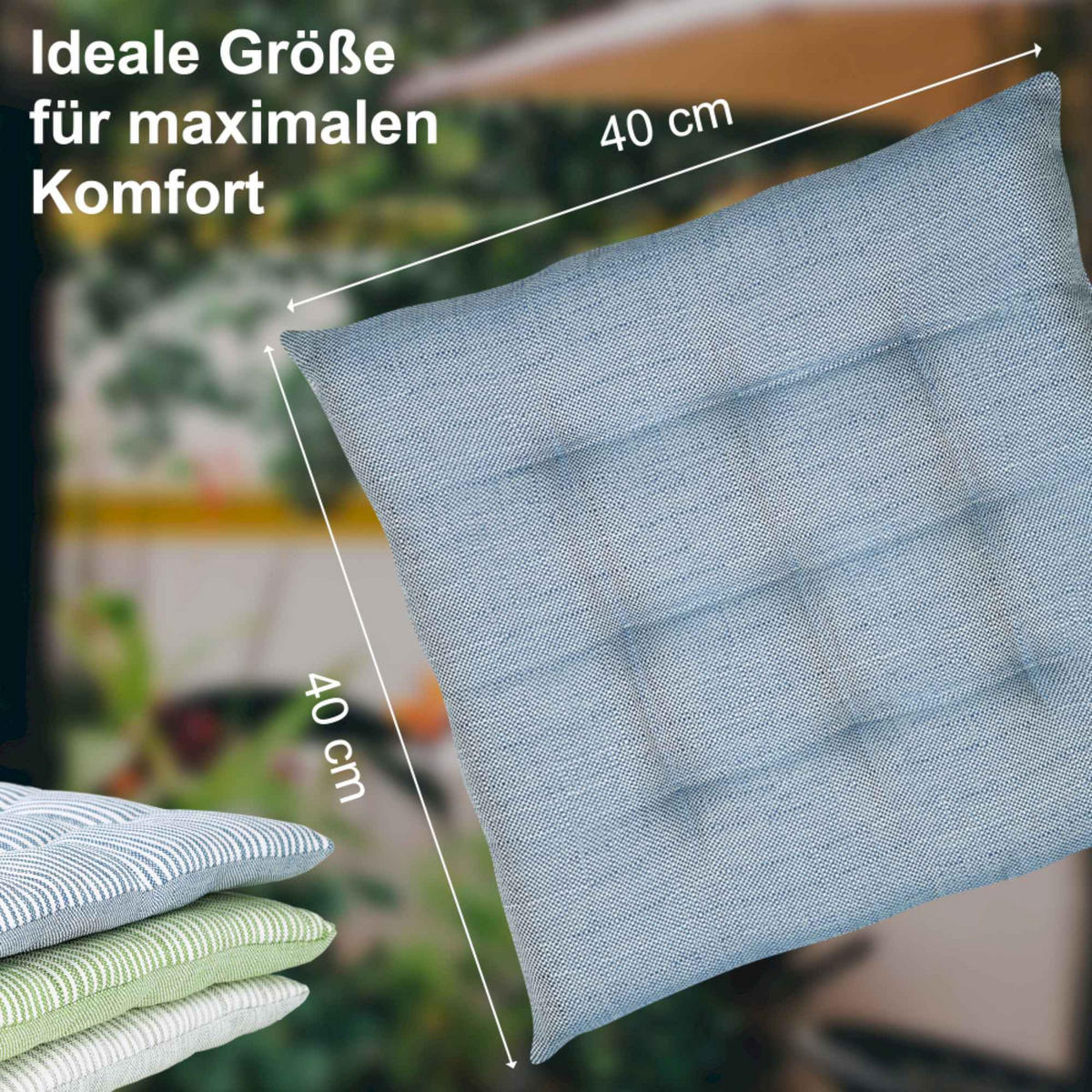 SITZKISSEN 4er Sparset FRESHSTRIPE4ER - Titanfarben, Textil (40/40/5cm) - Tom Tailor