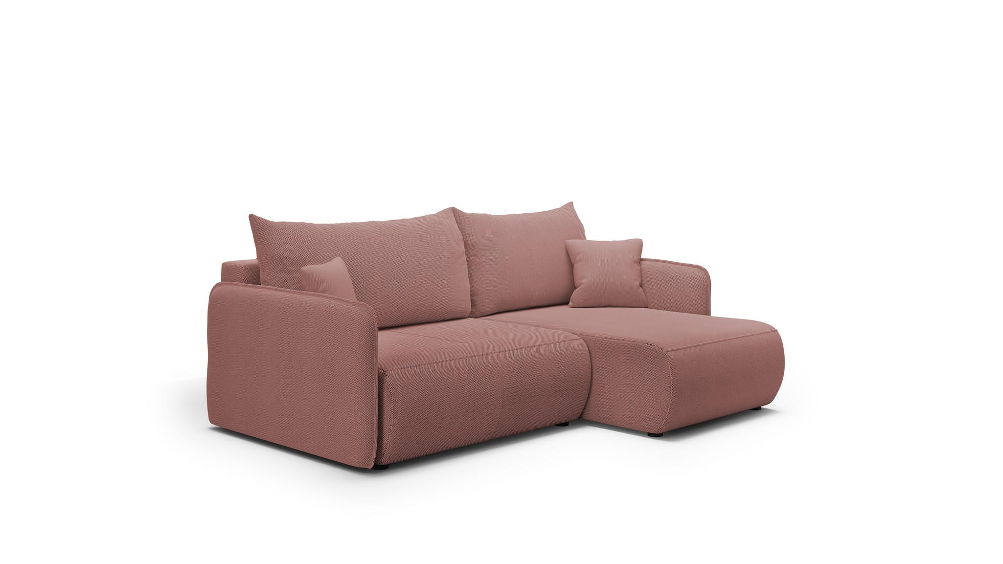ECKSOFA Calgary - Rosa, Holzwerkstoff/Textil (207/148cm) - Fun Möbel