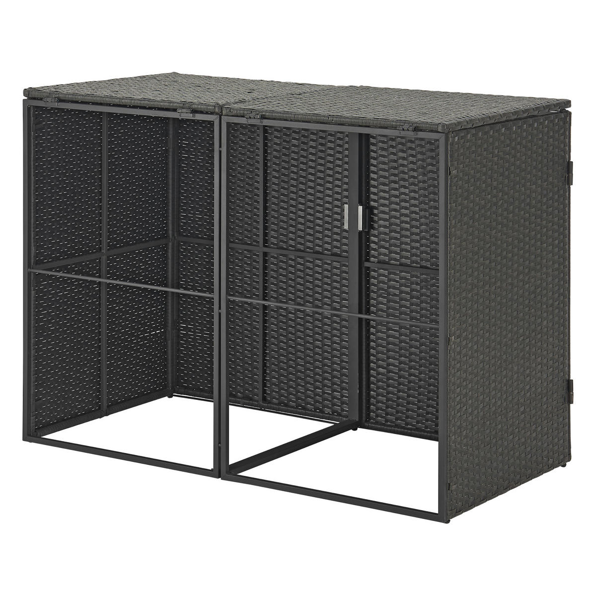 MÜLLTONNENBOX Widnau - Dunkelgrau, Kunststoff (148/111/80cm) - [en.casa]