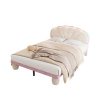 POLSTERBETT 140/200 cm beige aus Samt mit LED-Lichtstreifen - Beige, Textil (140/200cm) - OKWISH
