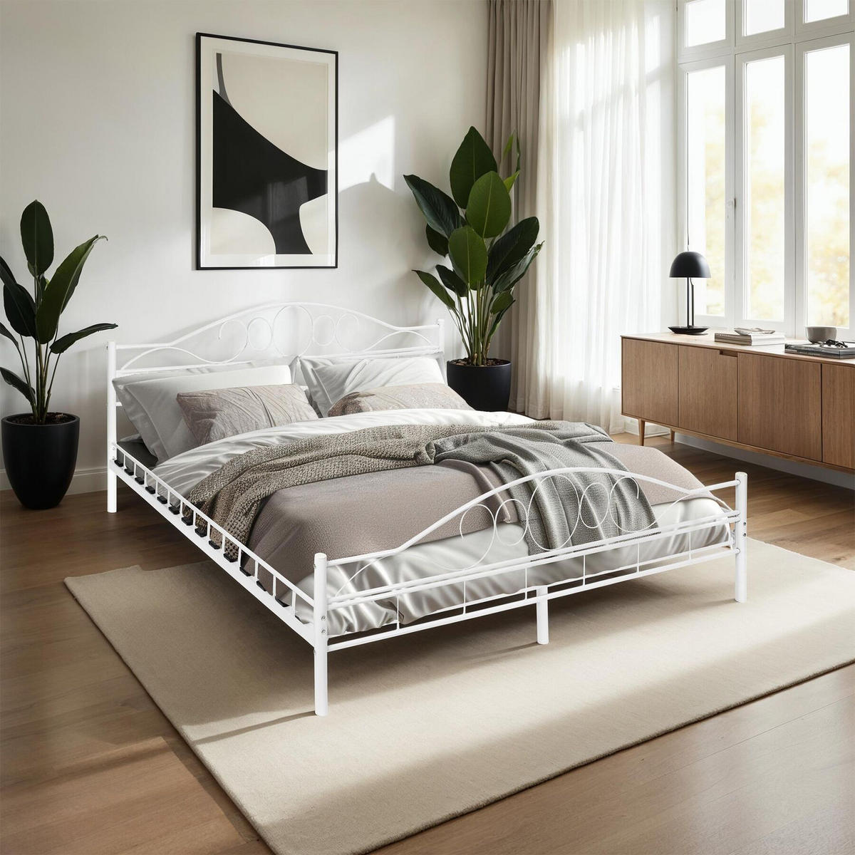METALLBETT Sonno,180 x 200 cm,weiß/weiß - Weiß, Metall - tectake