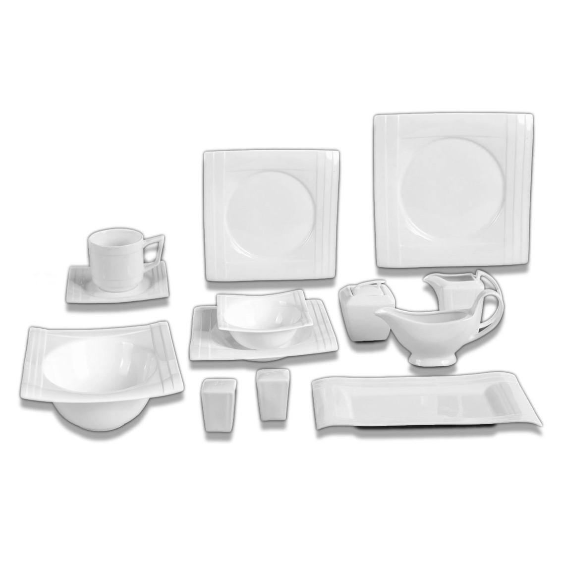 KOMBISERVICE 43-teilig Seline für 6 Personen - Weiß, Keramik (50/30/30cm) - TULLIP