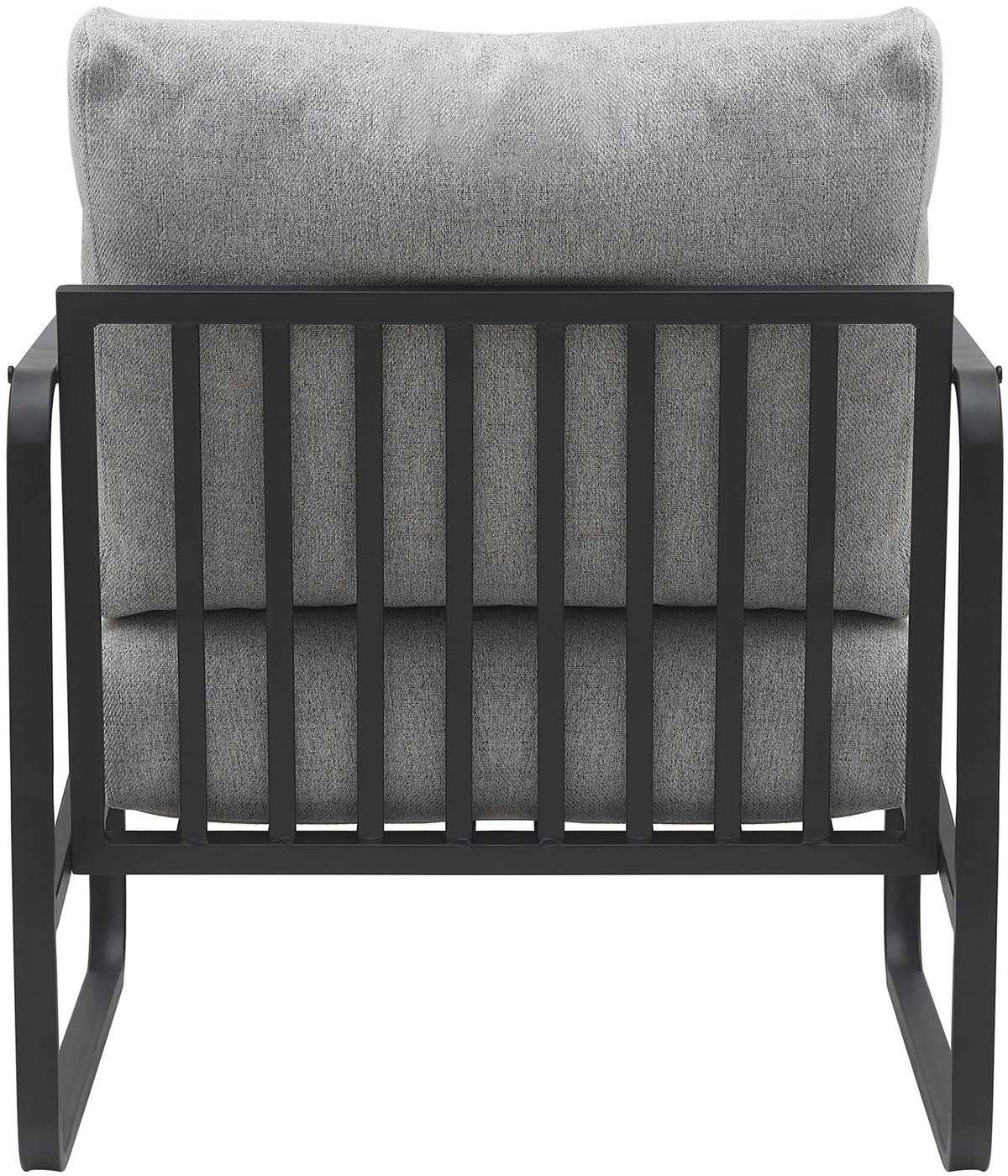 SESSEL Stoff hellgrau - Hellgrau/Schwarz, Textil/Metall (70/82/74cm) - CLP