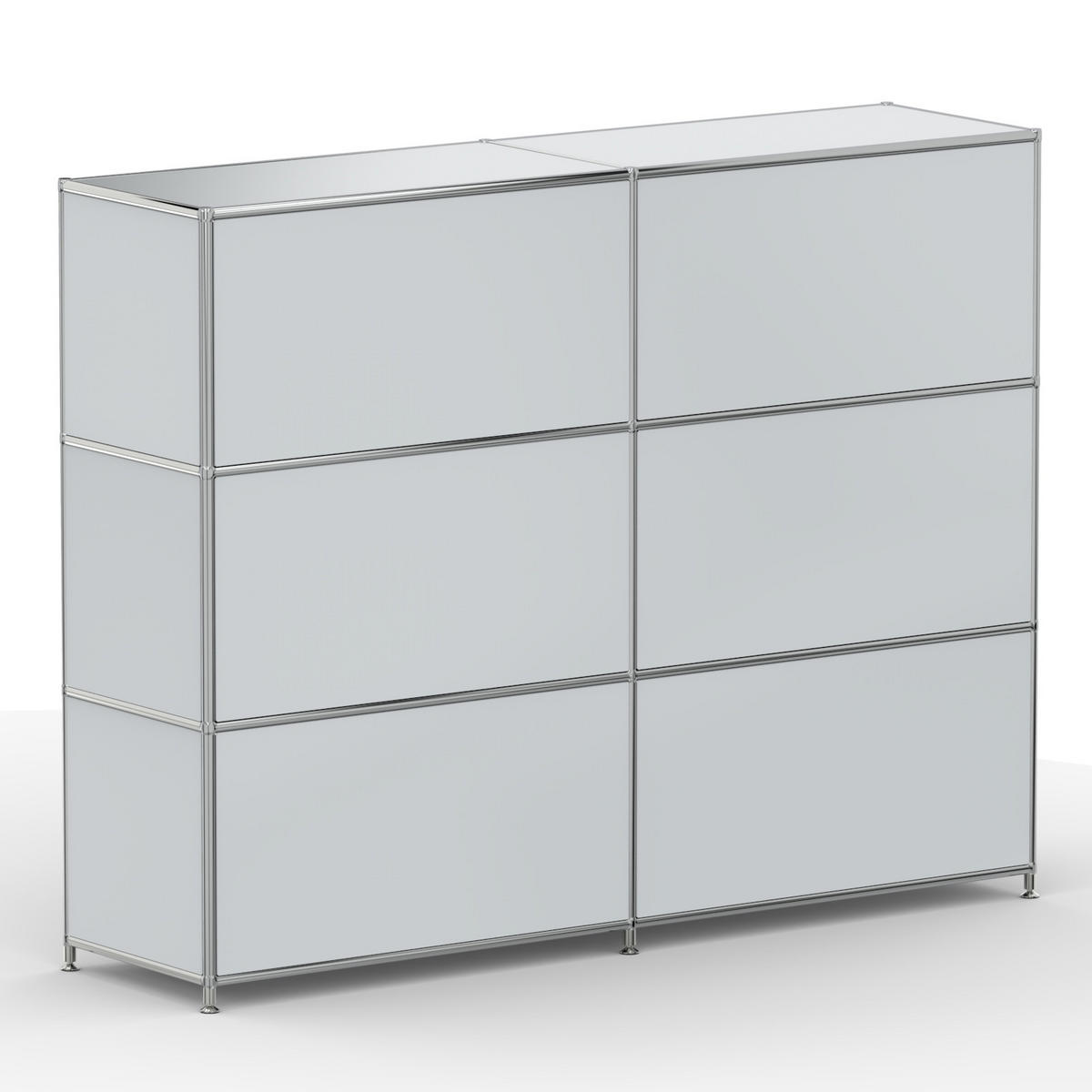 HOCHSCHRANK, 6 Klappen, Schloss, Breite 152 cm, Lichtgrau - Chromfarben/Silberfarben, Metall (40/118/152.2cm) - Versee