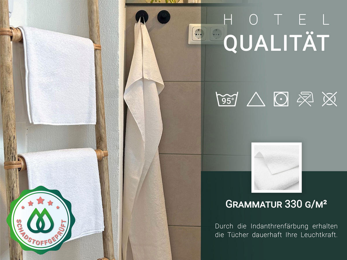 HANDTÜCHER, 10er-Set, 50x100 cm, 80% Baumwolle, 20% Polyester, Weiß - Weiß, Naturmaterialien (50/100cm) - Zollner