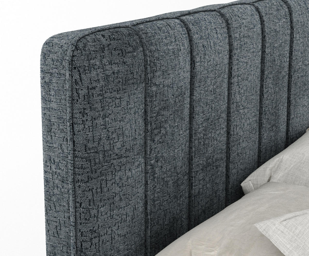 BOXSPRINGBETT Novara Blau Grau 160/200 cm - Blaugrau/Schwarz, Holz/Holzwerkstoff (160/200cm) - Maison de Reve