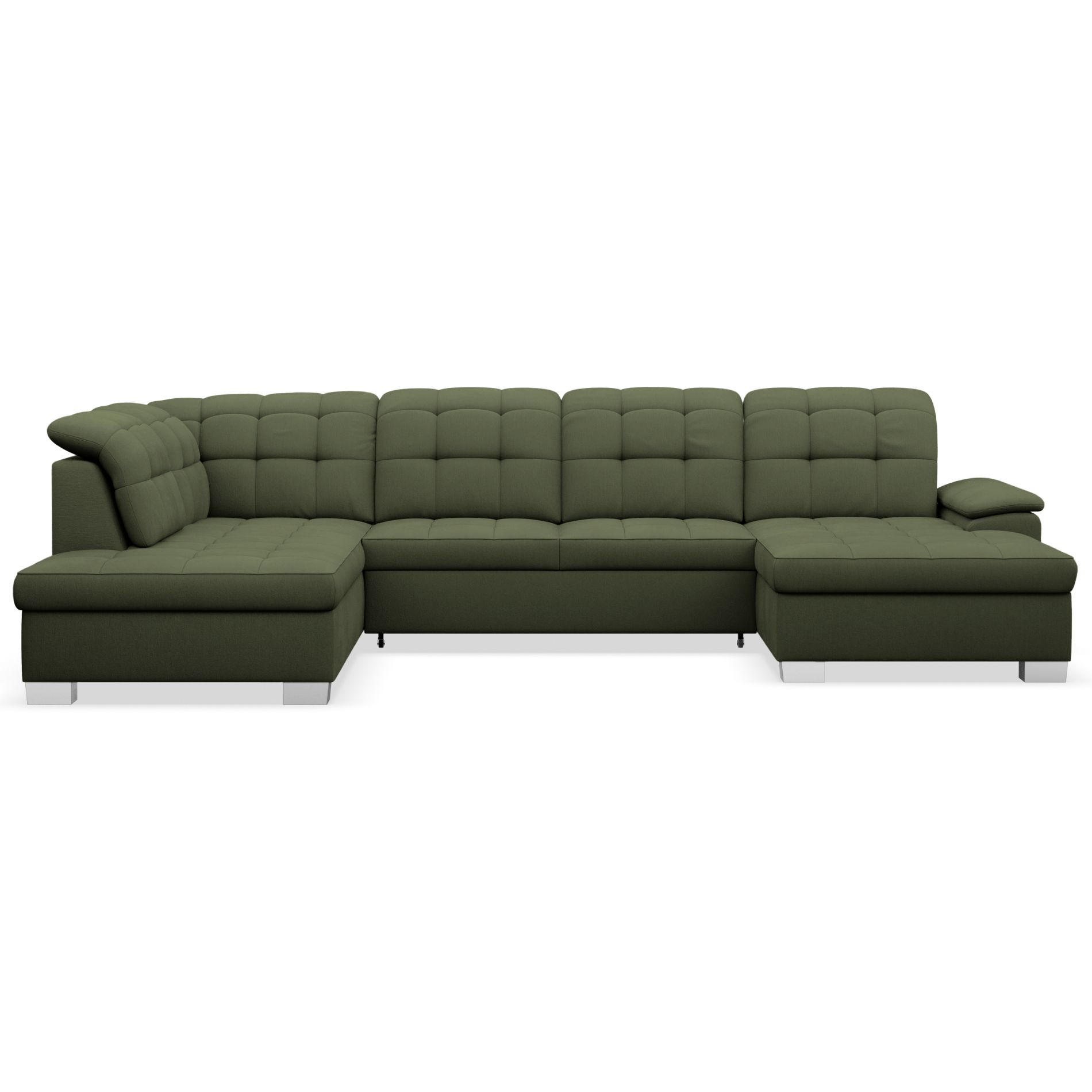 WOHNLANDSCHAFT Jamaal Khaki rechtsseitig - Schwarz/Grün, Textil (330/106/212cm) - Selsey