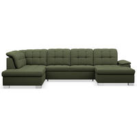 WOHNLANDSCHAFT Jamaal Khaki rechtsseitig - Schwarz/Grün, Textil (330/106/212cm) - Selsey