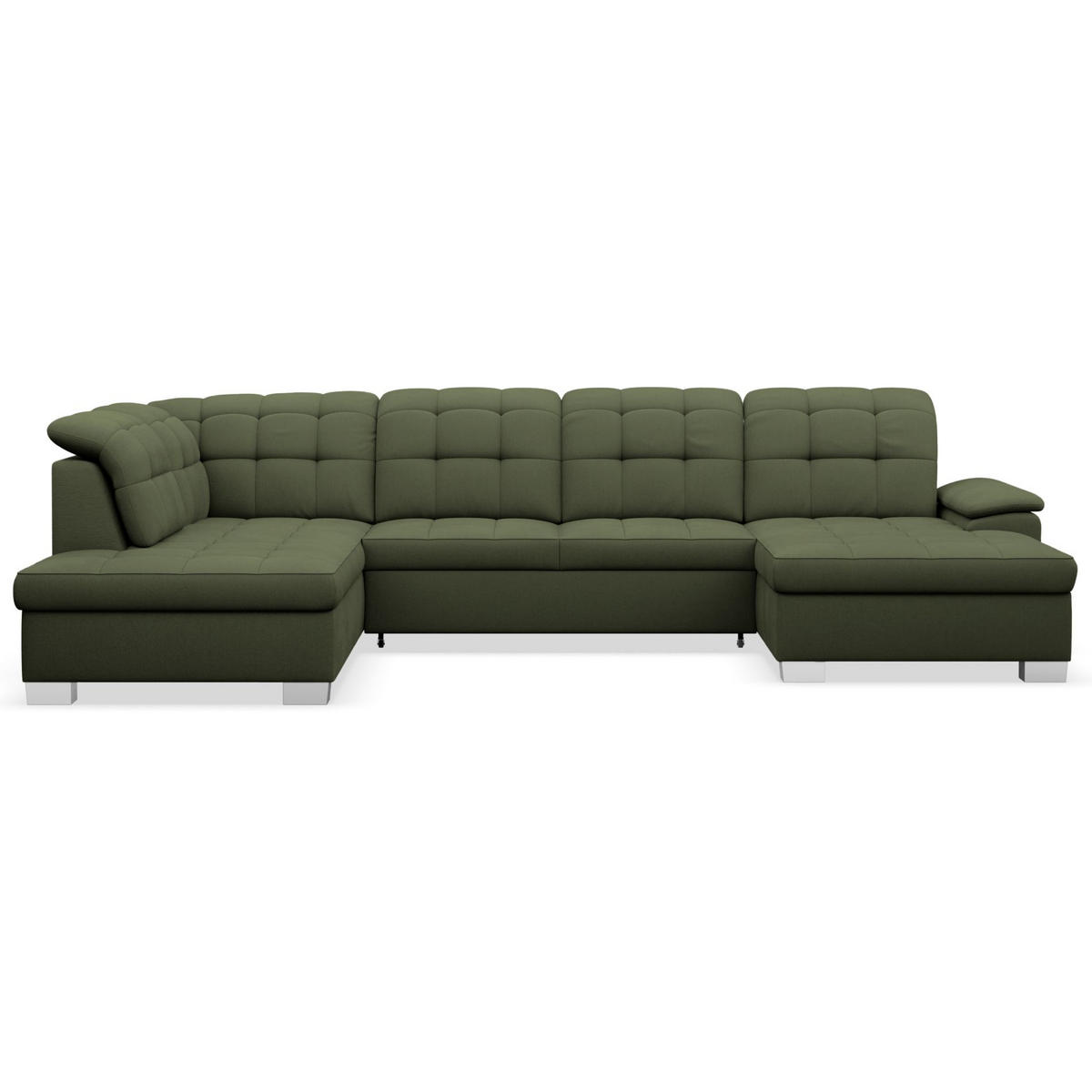 WOHNLANDSCHAFT Jamaal Khaki rechtsseitig - Schwarz/Grün, Textil (330/106/212cm) - Selsey