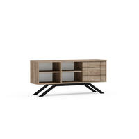 TV-ELEMENT North Walnuss Schwarz - Walnussfarben/Schwarz, Holzwerkstoff (130/58.6/38.6cm) - Decorotika