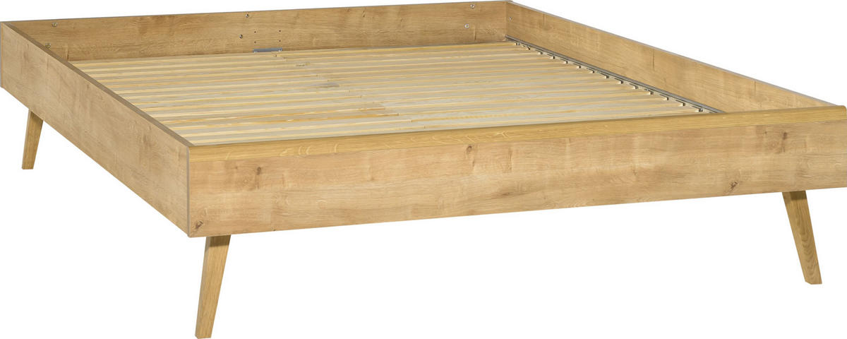 DOPPELBETT NATURE - Eichefarben, Holzwerkstoff (205/145/45cm) - Vox Möbel
