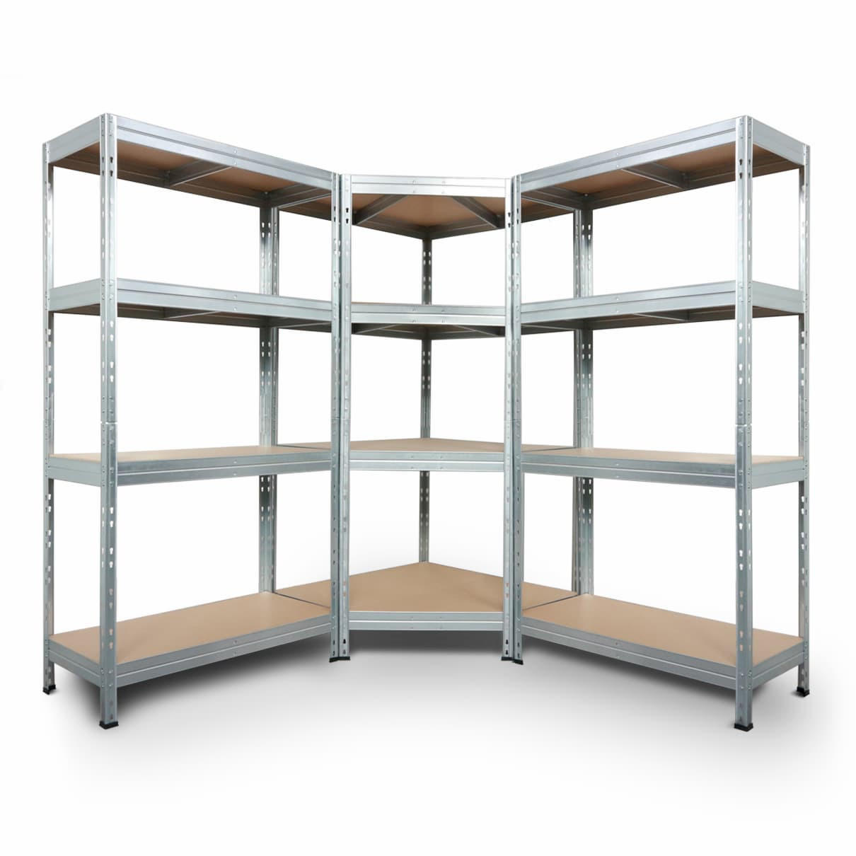 REGALSYSTEM 180x180x180x45 4B. verzinkt - Zinkfarben, Metall (360/180/45cm) - AR Shelving