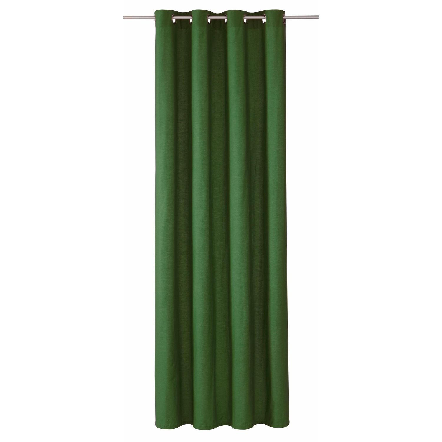 ÖSENVORHANG DOVE Blickdicht - Dunkelgrün, Textil (140/0.5/245cm) - Tom Tailor