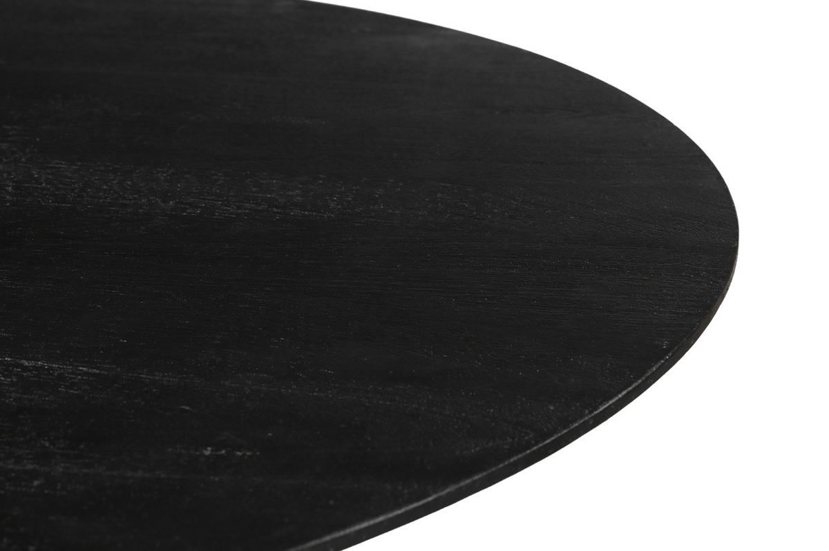 ESSTISCH rund aus Akazienholz 120cm, schwarz - Schwarz, Holz (120/120/76cm) - Giga Meubel