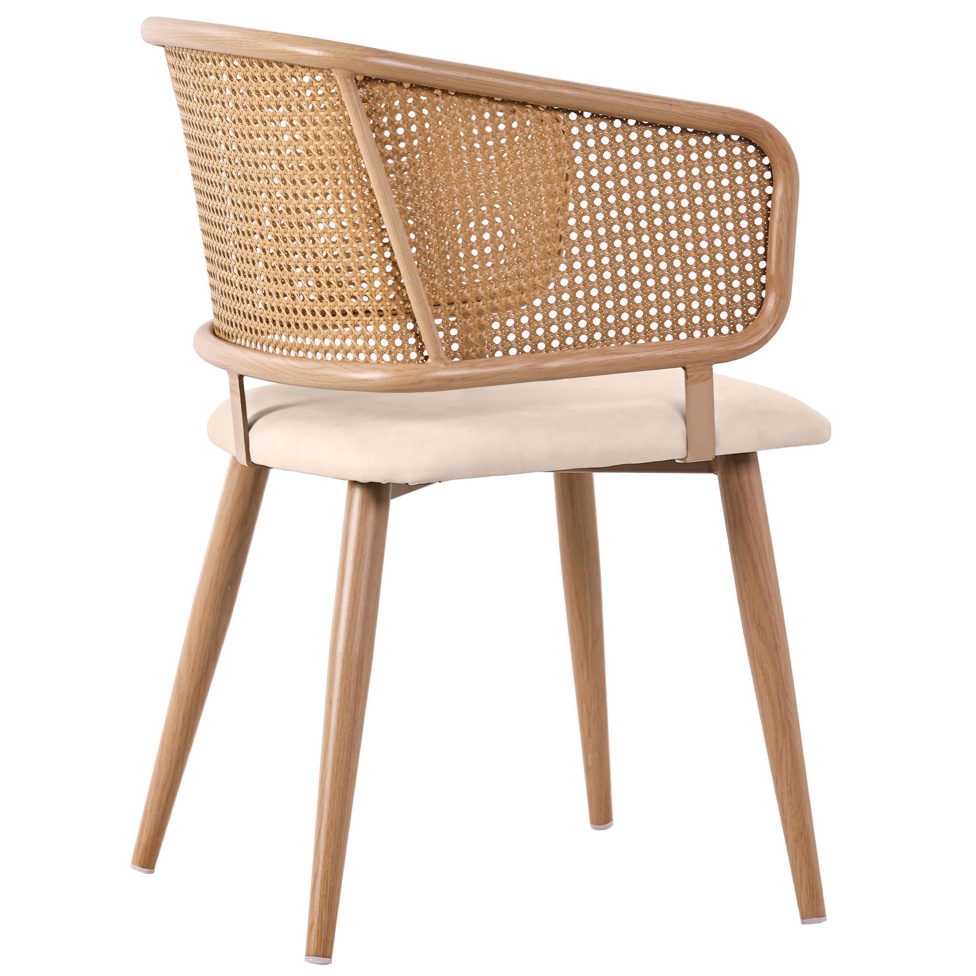 WOHNZIMMER STÜHLE mit Rattan-Rückenlehne 6tlg PU-Sitzkissen - Beige/Braun, Textil (51/79/54cm) - EVRYAE