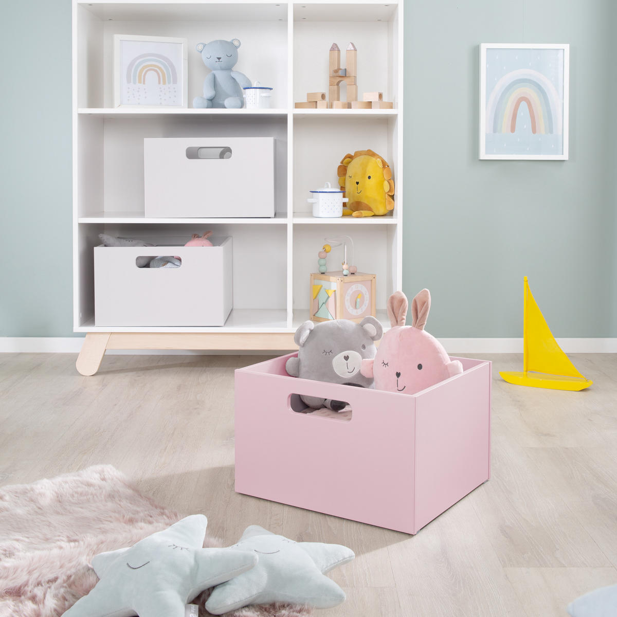 SPIEL-BOX Pink - Rosa, Holzwerkstoff (42/38cm) - Roba