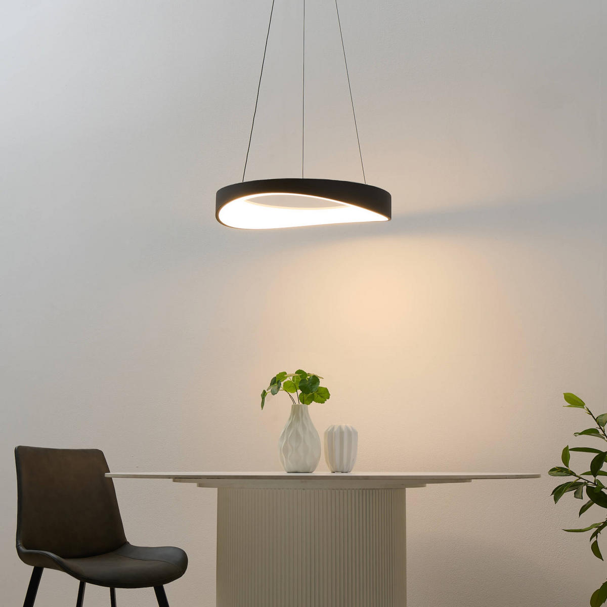 HÄNGELEUCHTE Belina, Schwarz, 52cm, Dimmbar - Schwarz, Metall (52/52/6cm) - KOSILUM