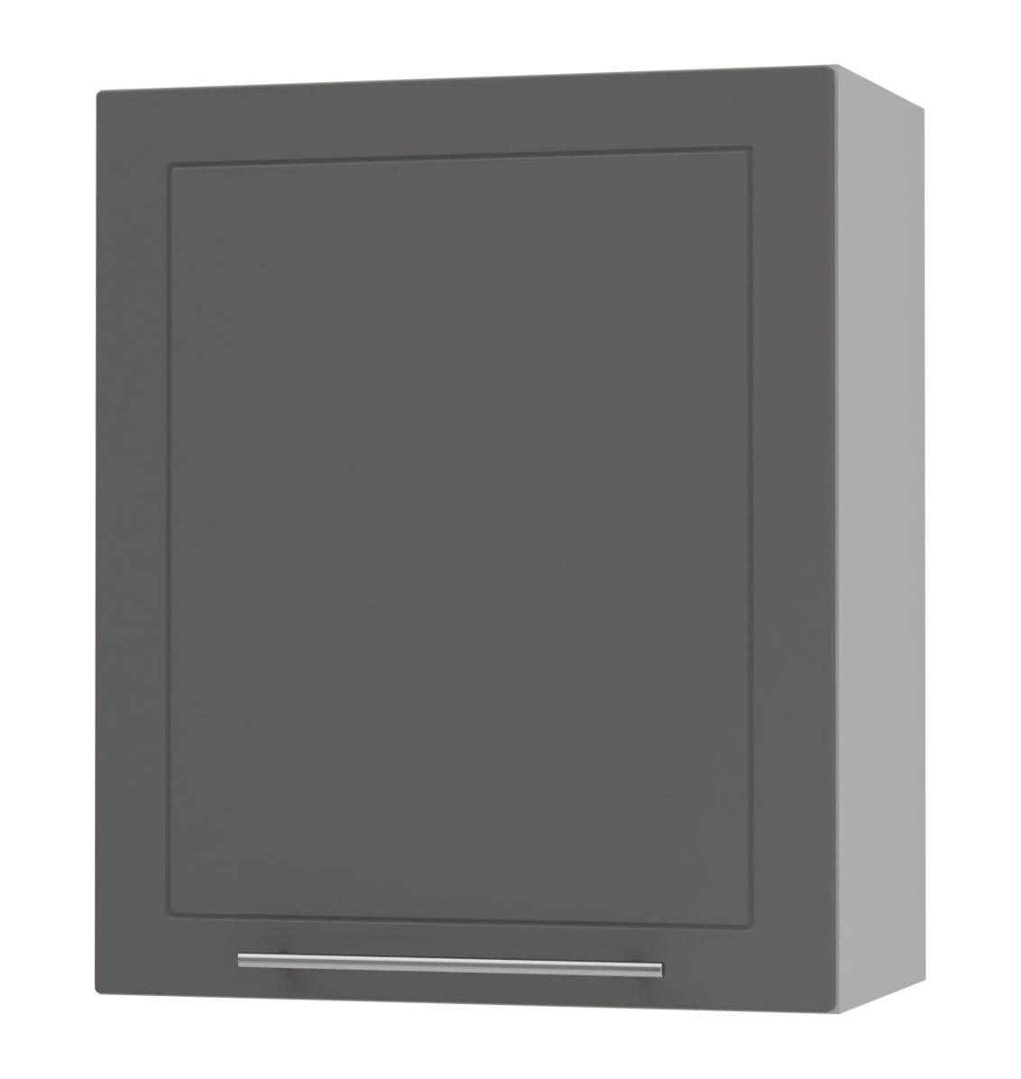 KÜCHENHÄNGESCHRANK Kvantum W2/60 Graphit Matt / Grau Matt 60 / 32,5 / 72cm - Graphitfarben/Grau, Holz/Holzwerkstoff (60/72/32.5cm) - Feldmann-Wohnen