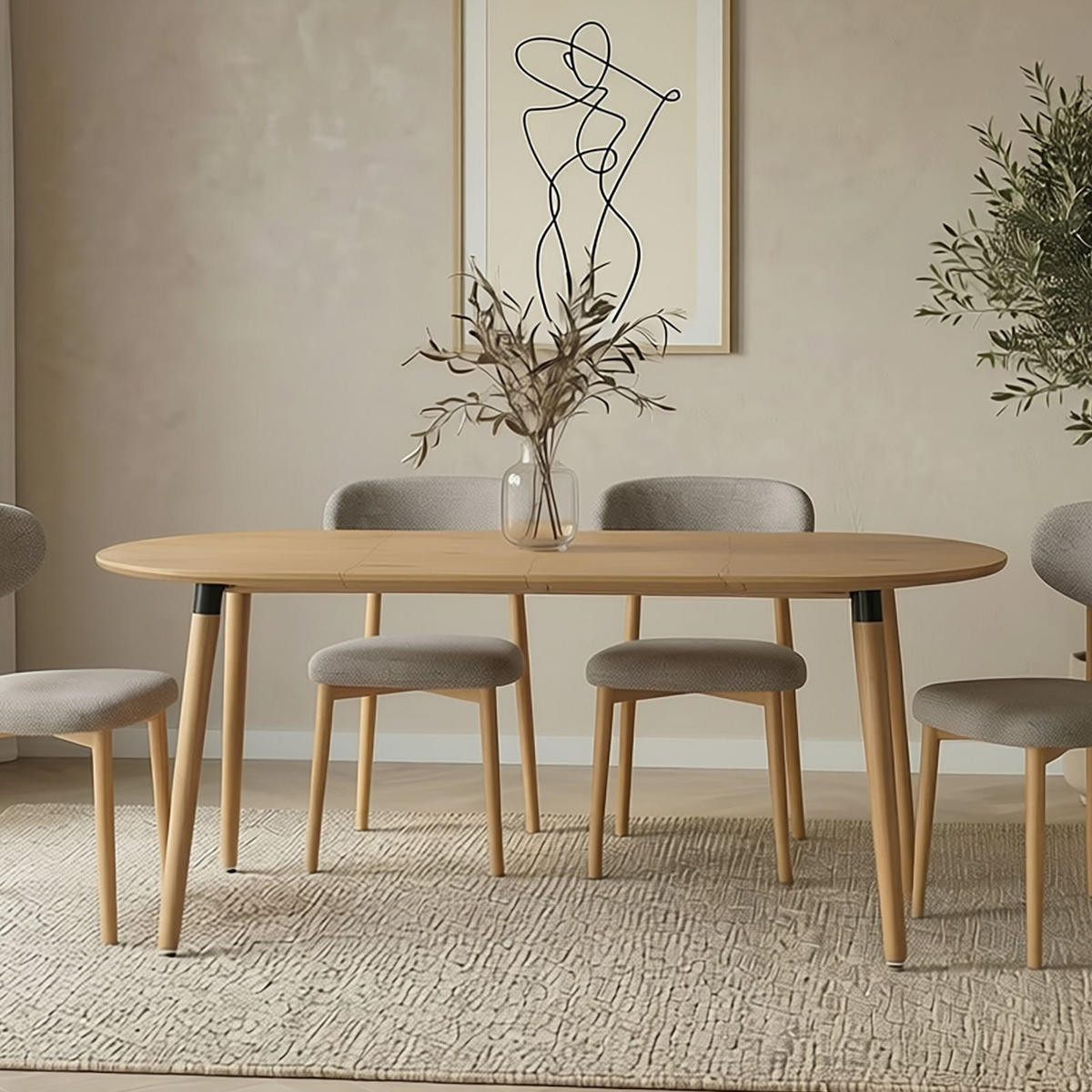 ESSTISCH LAMISA hellbraun - Hellbraun, Holzwerkstoff/Metall (80/120/76cm) - IDIMEX