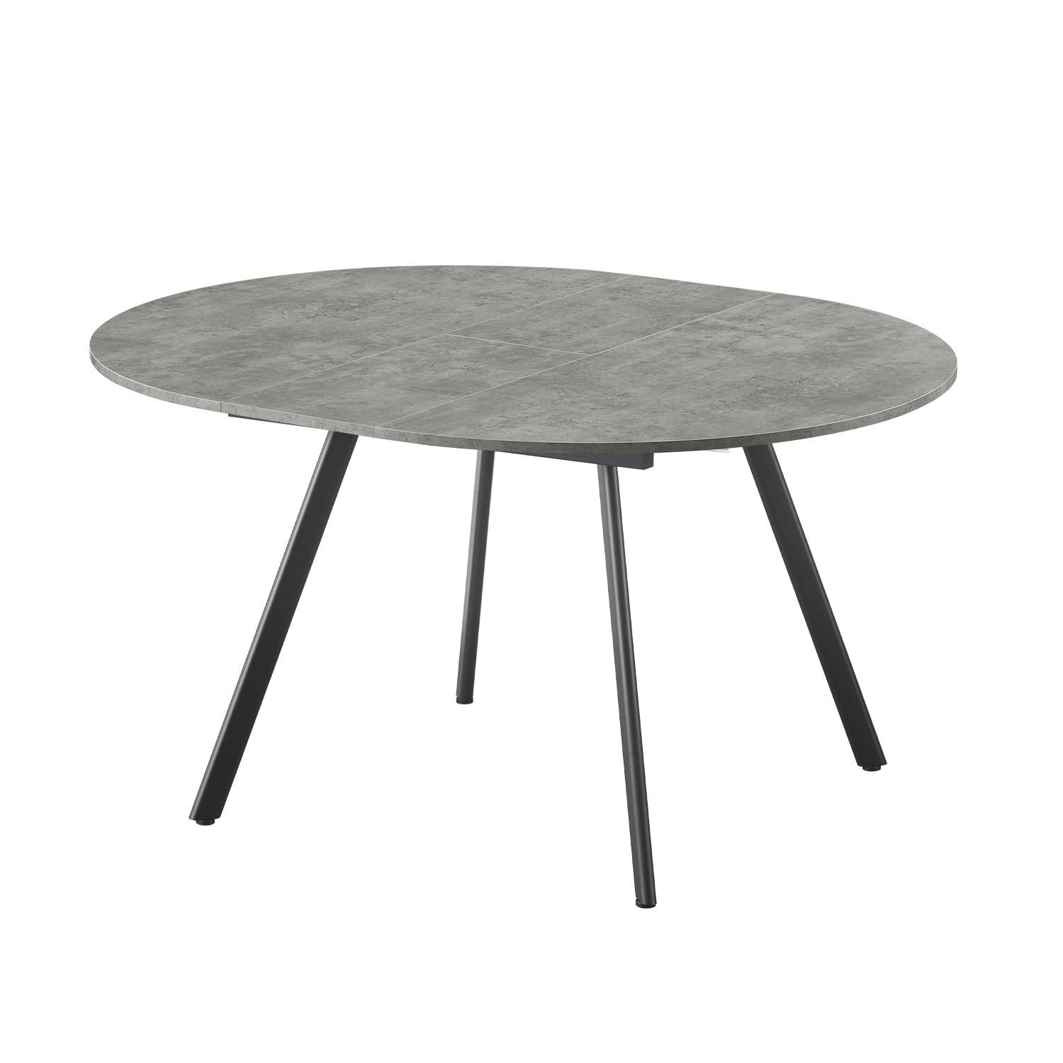 ESSTISCH TILL 120-150/120/76 cm Rund Beton - Schwarz/Grau, Holzwerkstoff (120/120/76cm) - B&D Home
