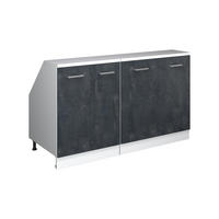 KUCHYNSKÁ SKRIŇA PRE ŠIKMÉ STRECHY R-Line Čierny betón 140 cm Súprava 2 korpusov skrine hĺbka 60 cm - čierna/biela, kompozitné drevo (140/83.8/60cm) - Vicco