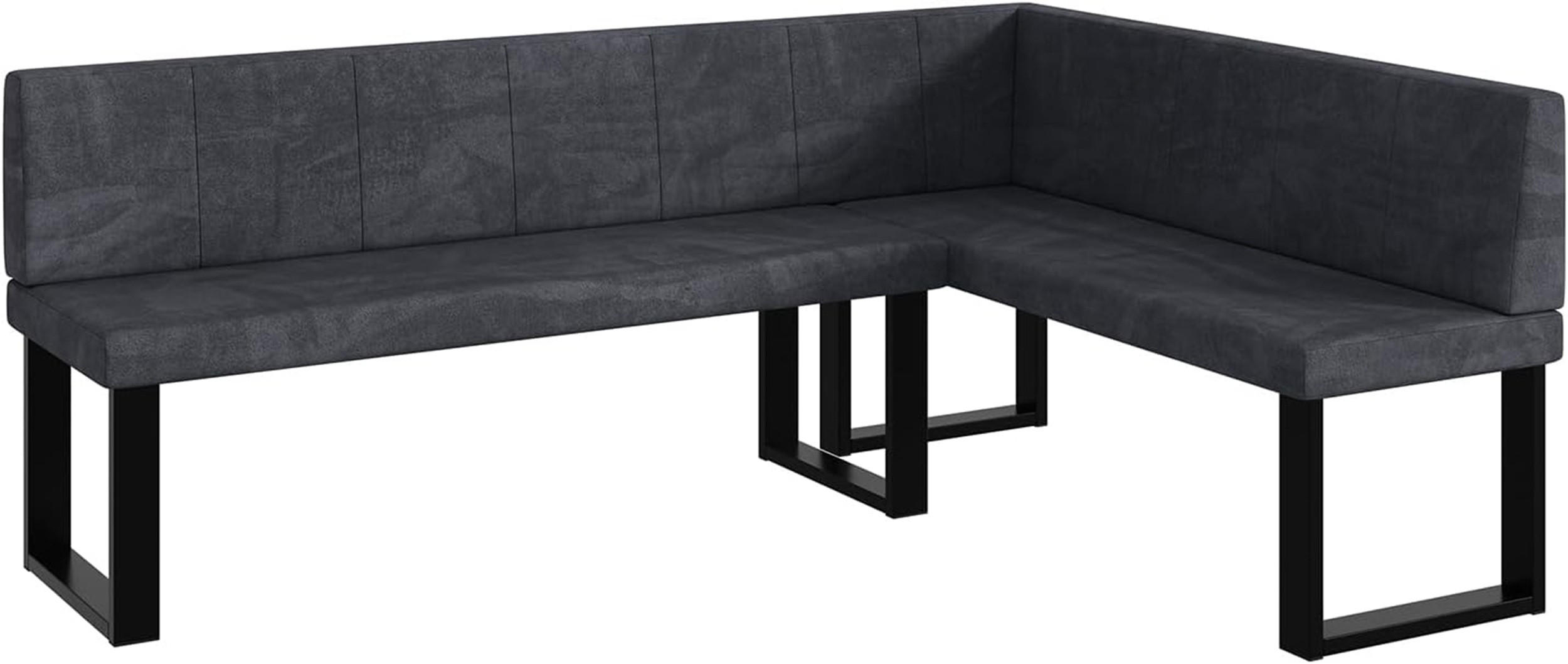 ECKBANK PETER_U - Dunkelgrau, Textil (142/196cm) - Meblini