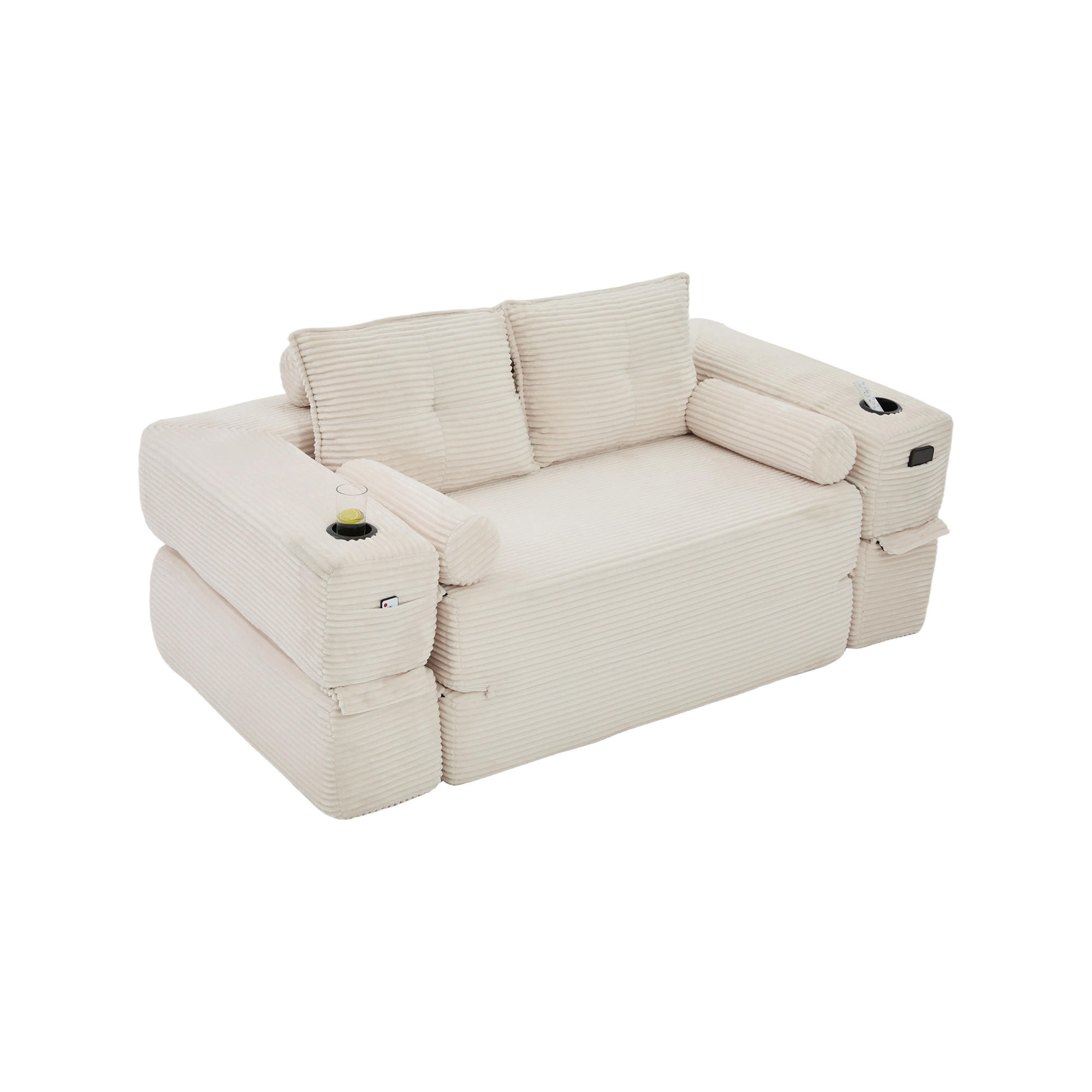 Meubliv Sofa Beige 98x80x180 cm