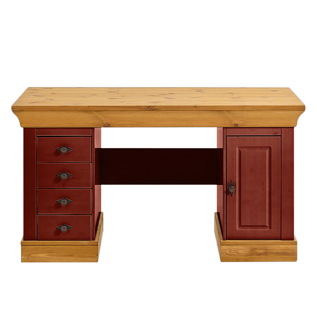 SCHREIBTISCH - Kiefer massiv, 143 cm - Kieferfarben, Holz (65/143/77cm) - home24