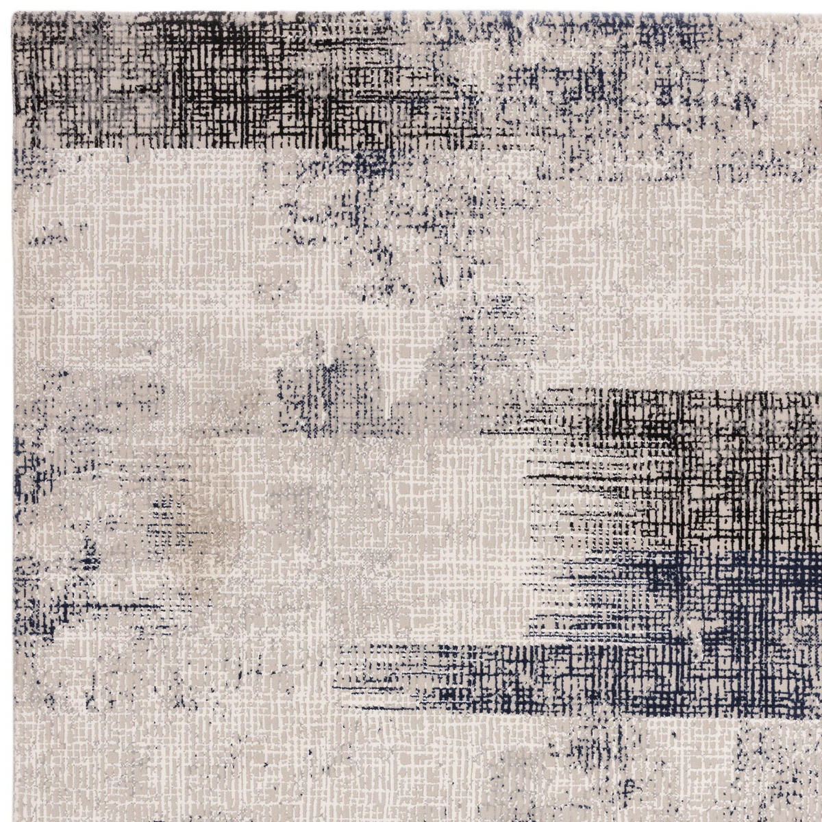 TEPPICH Velours geometrisch abstrakt pflegeleicht rutschfest TIBER-Orte, Dunkelblau 200x290 cm - Dunkelblau, Textil (200/290cm) - KADIMA DESIGN